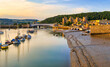 Conwy town, Wales, UK, panoramic view in the morning light