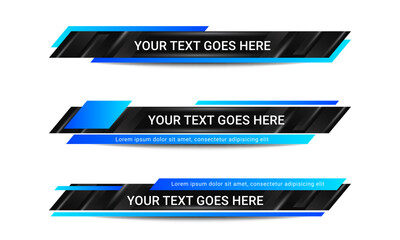 Aufkleber - new broadcast lower third banner vector. set of lower third bar templates for breaking news, sports 