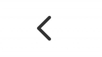 Poster - Animated left arrow linear ui icon. Moving back. Web browser. Seamless loop 4k video with alpha channel on transparent background. Outline isolated user interface element motion graphic animation