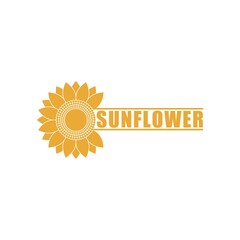 Canvas Print - Sunflower logo design concept isolated on white background