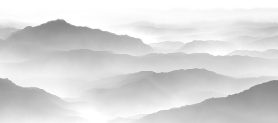 Wall Mural - clouds over mountains