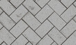 Seamless pattern of pavement with herringbone textured bricks. Vector pathway texture top view. Outdoor concrete slab sidewalk. Cobblestone footpath or patio. Concrete block floor