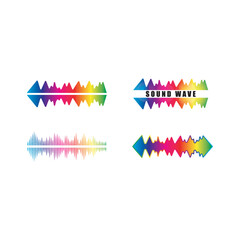 Wall Mural - Sound waves set vector illustration