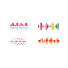 Poster - Sound waves set vector illustration