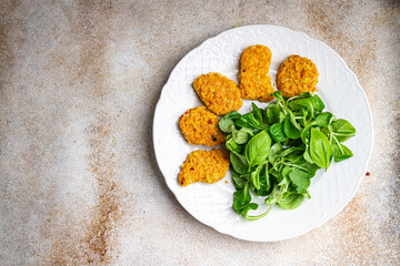 nuggets vegetarian no meat plant-based food healthy meal food snack on the table copy space food background