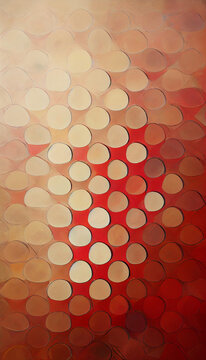Abstract geometric pattern circle and triangle ,red and beige, modern and trendy, elegant concept . Digital art 3D illustration. Copy space,design, wallpaper, packaging