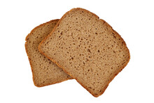 Two slices of organic brown bread  isolated on transparency photo png file 