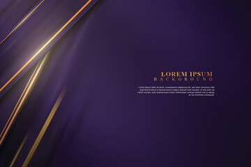 Wall Mural - Luxury purple stripes with shiny golden lines background.