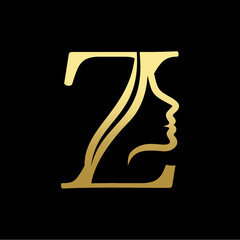 Wall Mural - Letter Z Beauty Women Face Logo Design
