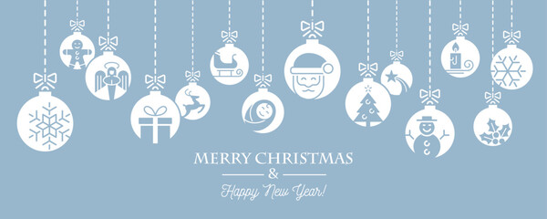 Wall Mural - christmas bauble decoration with snowflakes stars and gift vector illustration eps10