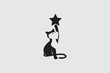 rising cat logo with a cat reaching for a star