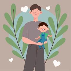 Wall Mural - korean father and son