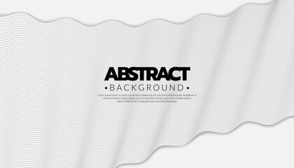 Poster - Wave textured white background. Abstract modern grey white waves and lines pattern template. Minimalist concept. Vector illustration.