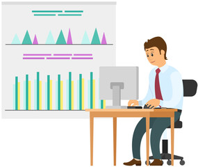 Poster - analytics information and development statistics. web analysis measure, product testing technology. 