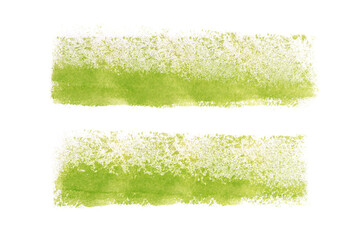 Poster - set of green watercolor strokes isolated on white background