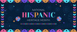 Hispanic heritage month horizontal banner design template