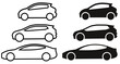 Set Grafiken Piktogramm Elektroautos