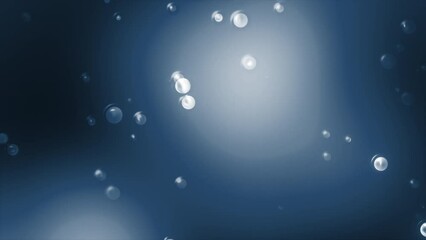 Poster - Yellow and blue background. Motion. Light background with small transparent bubbles that burst in cartoon animation.