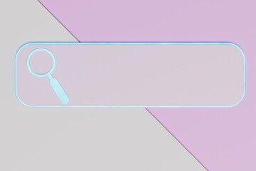 Fototapete - search for information on the Internet. search bar of the browser on a white and pink background. copy paste. 3D render