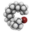 Cetrimonium bromide antiseptic surfactant molecule, 3D rendering.