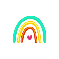 Canvas Print - Cute hand drawn rainbow