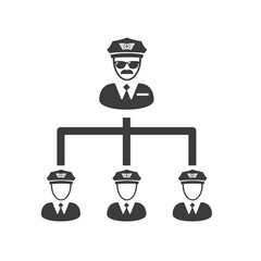 Poster - Teamwork of pilots on a white background. Vector illustration