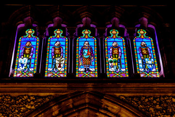 Canvas Print - stained glass window in church