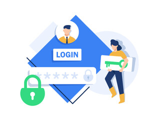 Fototapete - Login form for website and mobile apps design. Login form. Sign up page. Mobile apps login sign in. Log in page