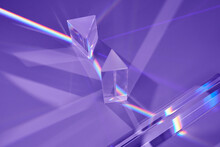 Triangular Prisms With Light Producing Spectrum.
