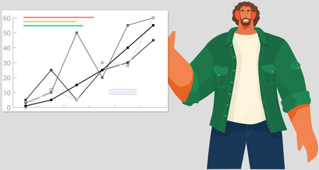 Poster - data analytics information and development statistics. web analysis measure, product testing technol