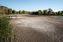 Dried Up Lake As A Result Of Climate Change.