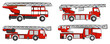 4 Drehleiter Feuerwehr Zeichnungen Vektor Grafiken | Ladder Fire Department Vector Graphics 