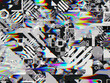 © Wizemark/Stocksy - Unique TV set glitch background with copy space