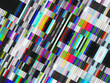 © Wizemark/Stocksy - Diagonal RGB tv signal glitch background with copy space