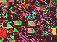 Geometric Colorful Retro Glitch Background