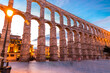 The ancient Roman aqueduct of Segovia, Spain