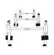© Ivan Haidutski/Stocksy - illustration of long discussion, businessmen dragging on feet on deal
