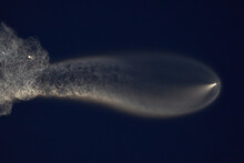 A Rocket Launches Into Space With A Vapor Tail In Florida
