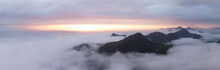 Flakstadoya Lofoten Islands Cloud Inversion Midnight Sun