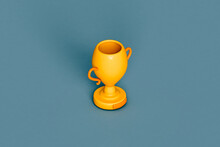 A Golden Trophy. Cartoonish Style