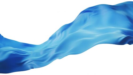 Poster - Flowing blue cloth background with alpha channel, 3d rendering.
