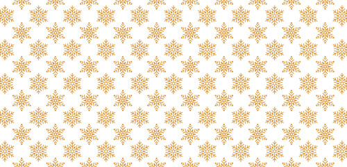 Wall Mural - gold snowflake seamless pattern background 