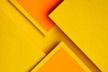 Abstract Yellow And Orange Geometric Shapes Made Out Of Paper