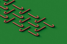 Rows Of Red And White Candy Cane