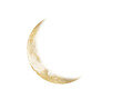 Quarter yellow sphere moon graphic on transparent background