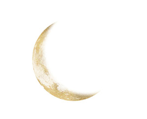 quarter yellow sphere moon graphic on transparent background