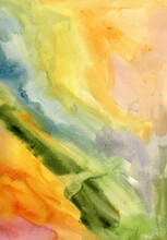 Warm Green And Yellow Watercolor Abstract Texture