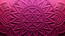 Pink Decorative Pattern Background. Three-dimensional Diwali Festival Concept. 3D Render.