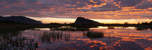 Hoven Mountain Gimsoya Gymsoymyrene Nature Reserve Lake Sunset L
