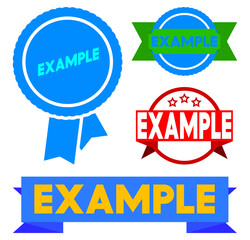 Poster - Set of ribbon with Example text. Banner template. Label sticker. Sign.